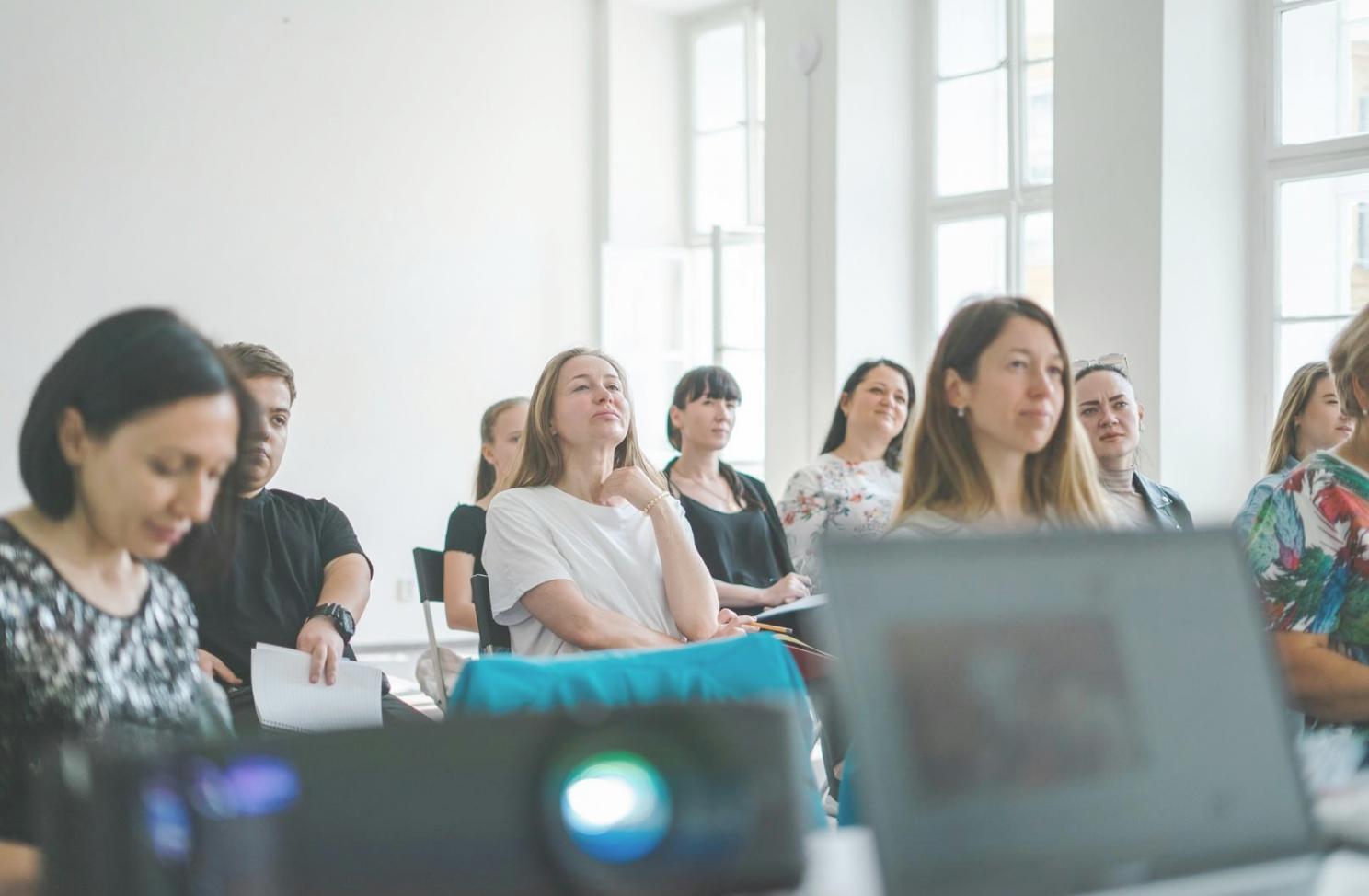 Modern business environment with professionals collaborating